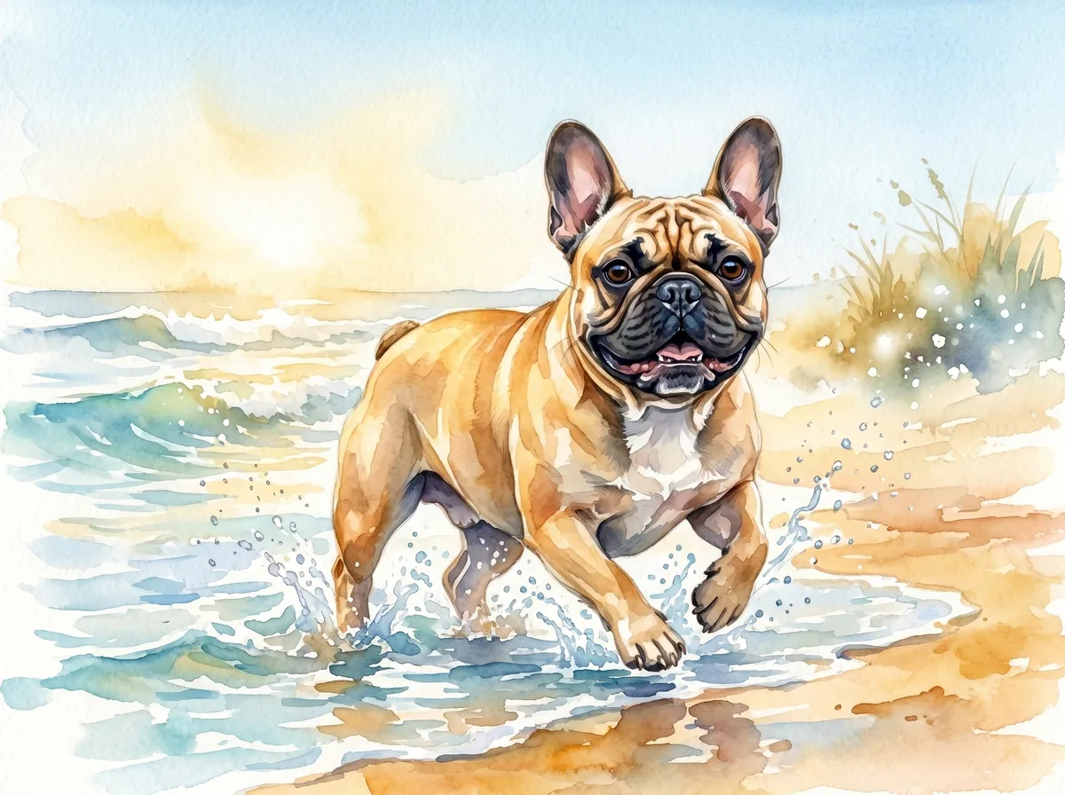 French Bulldog watercolor calendar month 6